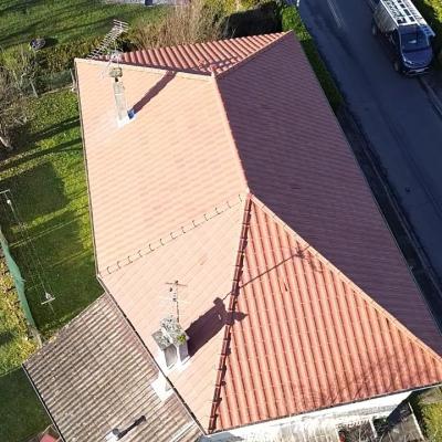 #toiture complète #réno #tuile santenay #gouttière alu